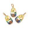 Brass Micro Pave Cubic Zirconia Pendents KK-R212-03G-02-1