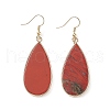 Natural Gemstone Teardrop Dangle Earrings EJEW-G331-01G-3