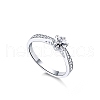 Rhodium Plated 925 Sterling Silver Finger Rings RJEW-A019-46B-01P-1