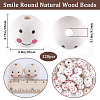 Gorgecraft 120Pcs Printed Natural Wood European Beads WOOD-GF0002-19A-2