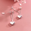 Heart Alloy Dangle Stud Earrings FS-WG2F047-01-3
