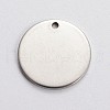 Tarnish Resistant Flat Round Stainless Steel Stamping Blank Tag Pendants STAS-L166-04-2