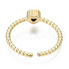 Mother's Day Rings Brass Micro Pave Cubic Zirconia Cuff Rings RJEW-T016-12G-NF-3