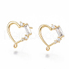 Brass Cubic Zirconia Stud Earring Findings X-KK-S350-001G-1