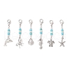 Ocean Theme Tibetan Style Alloy Pendant Decorations HJEW-JM03439-2
