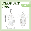 BENECREAT 10Pcs Brass Clear Glass Pendants KK-BC0014-08S-2