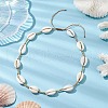 Adjustable Nylon Thread Shell Beads with Brass Kids Necklaces NJEW-JN04796-3