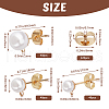 SOFPLATE 120Pcs 3 Size 304 Stainless Steel Stud Earring Findings STAS-SP0001-51G-2