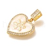 Brass Micro Pave Clear Cubic Zirconia Pendents KK-R212-12G-05-2