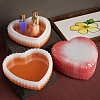 2Pcs DIY Stripe Pattern Heart Jewelry Plate Food Grade Silicone Molds PW-WG76700-01-3