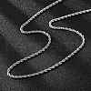 Tarnish Resistant 304 Stainless Steel Rope Chain Necklaces NJEW-E026-09P-3