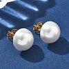304 Stainless Steel Plastic Imitation Pearl Stud Earrings EJEW-R030-01G-02-2