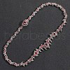 Thorns Brass with Dark Red Cubic Zirconia Chain Necklaces FS-WG4F103-01-2