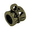 Tibetan Style Alloy Tube Bails X-TIBE-30047-AB-NR-2