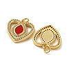 Brass Micro Pave Cubic Zirconia with Synthetic Turquoise Pendants KK-K356-24A-G-2