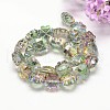 Half Plated Faceted Clover Glass Bead Strands X-EGLA-J094-HP03-2