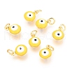 Brass Enamel Charms KK-B024-02G-G-1