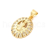 Brass Micro Pave Cubic Zirconia Pendants KK-D325-53G-2