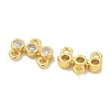 Rack Plating Brass Clear Cubic Zirconia Triple Flat Round Chandelier Component Links KK-L224-091G-2