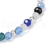 Faceted Round Electroplate Glass Beads Stretch Bracelets for Women BJEW-JB11628-01-4