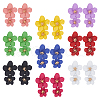 FIBLOOM 9 Pairs 9 Colors Alloy Flower Dangle Stud Earrings for Woman EJEW-FI0001-72-1