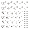 Unicraftale 50Pcs 5 Style 304 Stainless Steel Post Stud Earring Settings STAS-UN0053-91-1