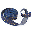 5 Yards Polyester 3D Star Gold Stamping Ribbon OCOR-TAC0023-14D-2