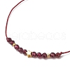 Natural Round Garnet Beads Braided Bead Bracelets for Women BJEW-JB11655-05-3