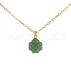 Clover Glass Pendant Necklace with Cable Chains NJEW-TA00087-5