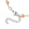 304 Stainless Steel Heart Link Chain Bracelet Makings for Women AJEW-JB01340-03-3