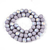 Frosted Opaque Glass Beads Strands GLAA-T032-P8mm-MBB07-2