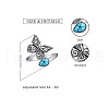 Butterfly & Teardrop Alloy with Resin Imitation Synthetic Turquoise Ajustable Cuff Rings FS-WG4D480-01-4