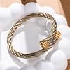 304 Stainless Steel Torque Bangles for Women BJEW-P310-24GP-1