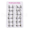 Sand Flash 304 Stainless Steel Hoop Earrings for Women EJEW-M001-22P-2