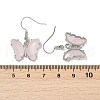 Natural Rose Quartz Brass Dangle Earrings EJEW-M081-01P-02-3