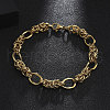 201 Stainless Steel Rings Knot Link Chain Bracelets for Men BJEW-R313-04G-2