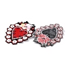 Sacred Heart with Flower Pattern Polyester Fabric Computerized Embroidery Cloth Iron on/Sew on Patches PATC-WH0010-17-2