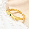 Brass Micro Pave Cubic Zirconia Cuff Rings for Women RJEW-H247-16G-02-1