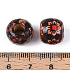 Printed Natural Wood Beads WOOD-N018-07D-3