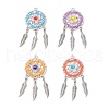 4Pcs 4 Colors Handmade Glass Seed Beads Pendants PALLOY-MZ00766-1