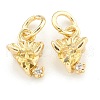 Brass Cubic Zirconia Pendants ZIRC-O041-02G-1