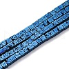 Electroplated Natural Lava Rock Beads Strands G-A256-B01-02G-1