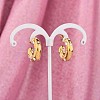 Cubic Zirconia C-shape Stud Earrings JE944A-4