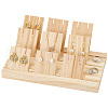 DELORIGIN 1 Set 3-Slot  Wooden Earring Display Card Stands EDIS-DR0001-07C-1