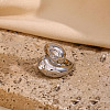 Fashionable 304 Stainless Steel Cubic Zirconia Finger Rings FS-WG3A113-04-1