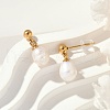 304 Stainless Steel Natural Freshwater Pearl Dangle Stud Earrings EJEW-G423-20G-2