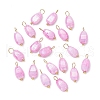 20Pcs Opaque Baking Painted Crackle Glass Charms PALLOY-JF03952-02-1