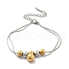 304 Stainless Steel Rolo Chain Multi-layer Bracelets for Women BJEW-D337-01A-GP-4