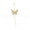 Butterfly Brass Crystal Rhinestone Ear Wrap Crawler Hook Earrings for Women EJEW-C097-03G-03-1