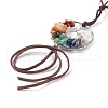 Chakra Natural Mixed Gemstone Woven Pendant Decorations HJEW-JM00659-4